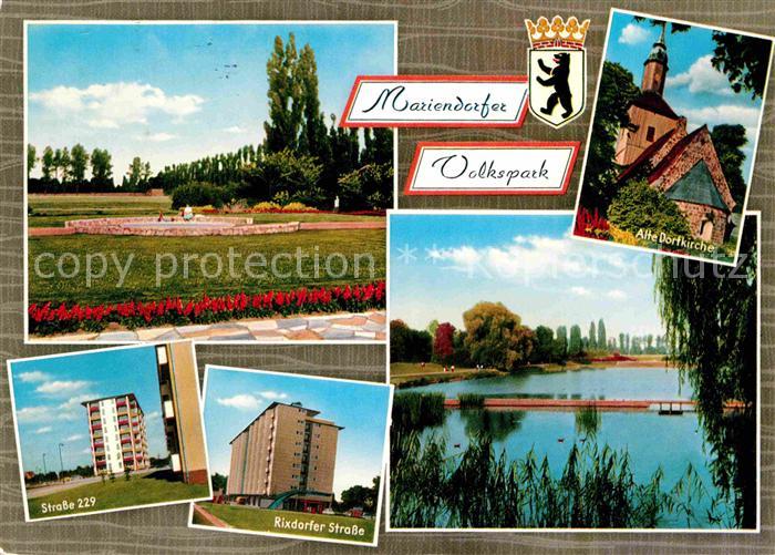 Mariendorf Berlin Mariendorfer Volkspark See Alte Dorfkirche Hochhaeuser