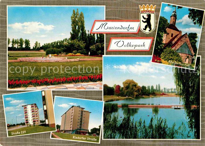 Mariendorf Berlin Mariendorfer Volkspark Alte Dorfkirche See Hochhaeuser
