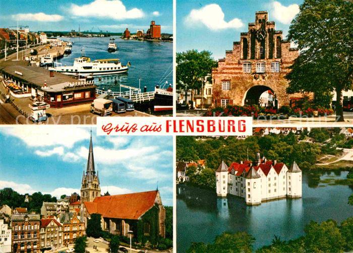 Flensburg Hafen Nordertor Kirche Wasserschloss Fliegeraufnahme