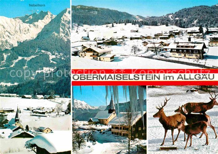 Obermaiselstein Winterpanorama Nebelhorn Allgaeuer Alpen Kirche Wild
