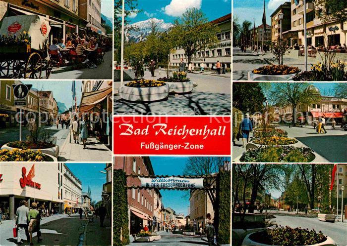 Bad Reichenhall Fussgaengerzone Ludwig und Salzburgerstrasse Strassencafes