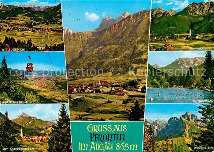 Pfronten Ostallgaeu Bayern Panorama Zugspitze Wettersteingebirge Breitenbergbahn