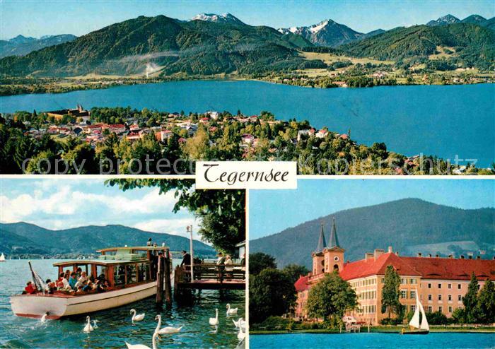 Tegernsee Bayern Panorama Bayerische Voralpen Bootsanleger Schloss ehem. Benedi
