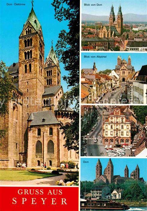Speyer Rhein Dom Blick vom Altpoertel