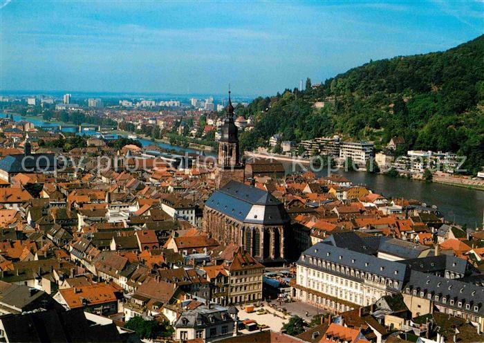 Heidelberg Neckar Blick vom Schloss auf Stadt und Neckar