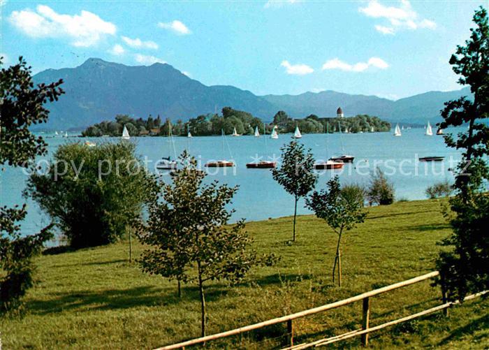 Fraueninsel Chiemsee mit Hochgern Chiemgauer Alpen