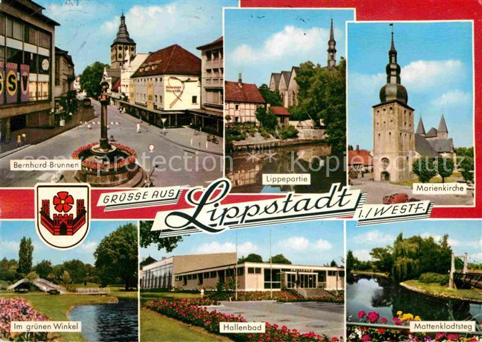 Lippstadt Bernhard Brunnen Lippe Marienkirche Mattenklodtsteg Hallenbad Gruener