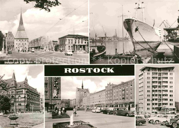 ROSTOCK  CITY Steintor Karl-Marx-Platz ueberseehafen Lange Strasse