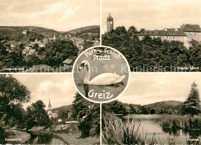 Greiz Thueringen Park Schloss Schwan