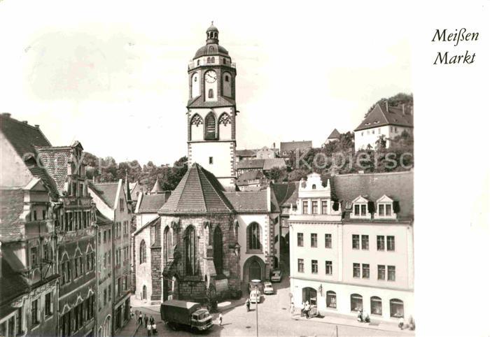 Meissen Elbe Sachsen Markt Frauenkirche