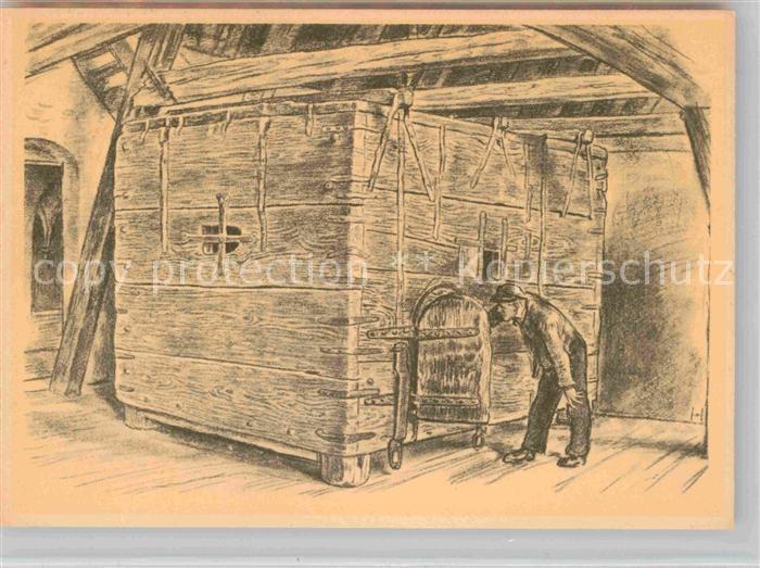 Quedlinburg Harz Offsetdruck nach Kreidezeichnung von K. Hedloff Raubgrafenkaste