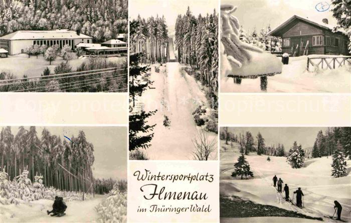 Ilmenau Thueringen Sprungschanze Langlauf Baude Rodelbahn