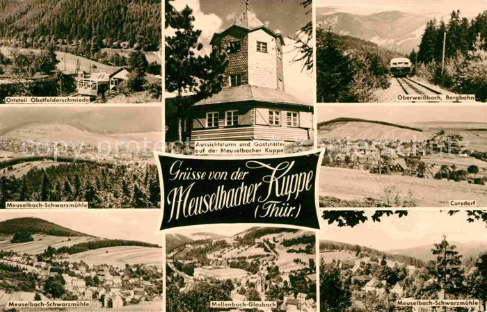 Meuselbach-Schwarzmuehle Aussichtsturm Meuselbacher Kuppe Cursdorf Mellenbach Gl