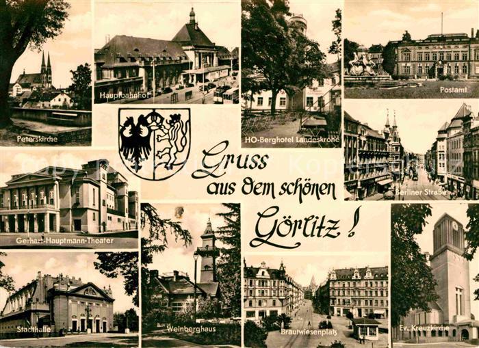 Goerlitz Sachsen HO Berghotel Landeskrone Berliner Strasse Postamt Weinberghaus
