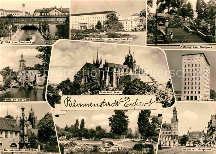ERFURT  CITY Dom Severi Hochhaus Anger Hauptpost Dom Hermannsplatz Gera Stadtpar