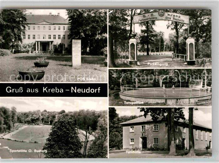 Kreba-Neudorf POS Kreba Sportstaette Buchwitz Turnhalle Parkeingang