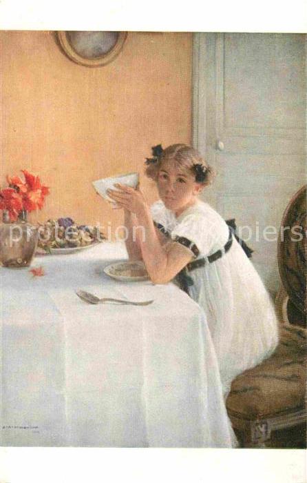 Kuenstlerkarte J. Muenier Le Gouter Salon de Paris Nr. 547