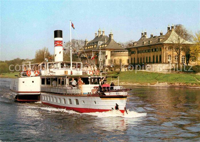 Dampfer Seitenrad Weisse Flotte Dreden Schloss Pillnitz