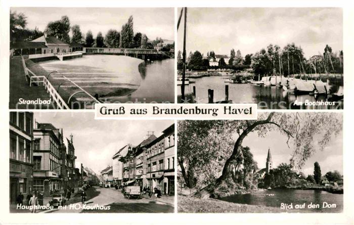 Brandenburg Havel Strandbad Hauptstrasse Dom Bootshaus