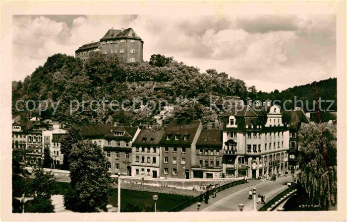 Greiz Thueringen Blick auf das Obere Schloss