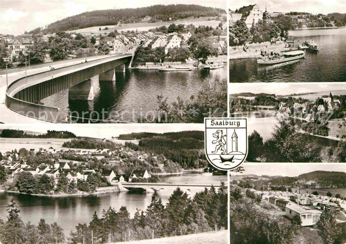 Saalburg Saale Talsperre Bruecke Teilansicht Zeltplatz
