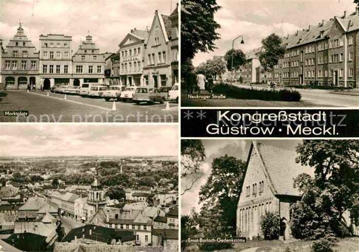 Guestrow Mecklenburg Vorpommern Marktplatz Neukruger Strasse Ernst Barlach Geden