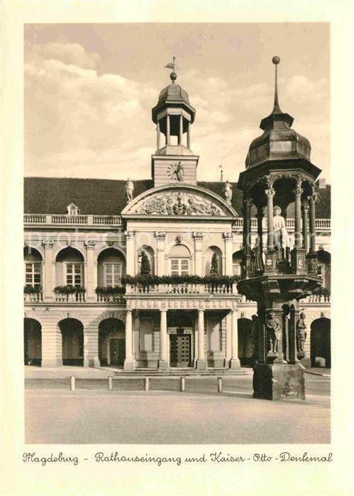MAGDEBURG  CITY Rathaus Kaiser Otto Denkmal