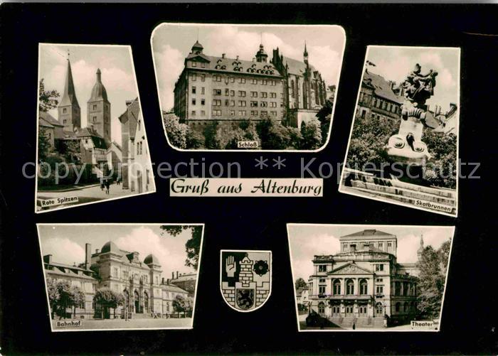Altenburg Thueringen Skatbrunnen Schloss Rote Spitzen Bahnhof