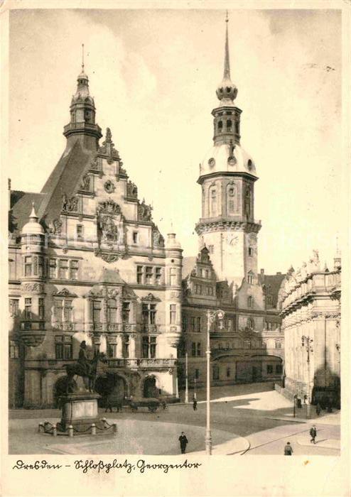 DRESDEN Elbe Schlossplatz Georgentor