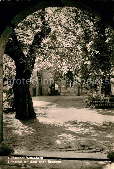 Wittenberg Lutherstadt Lutherhof mit altem Brunnen