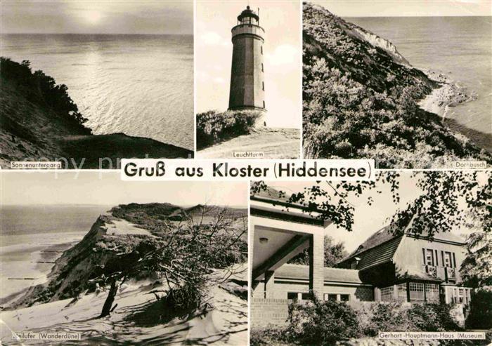 Kloster Hiddensee Leuchtturm Dornbusch Steilufer Gerhart-Hauptmann-Haus