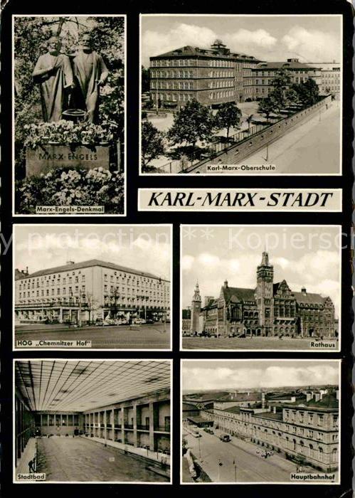 Karl-Marx-Stadt Marx-Engels-Denkmal Restaurant Chemnitzer Hof Rathaus