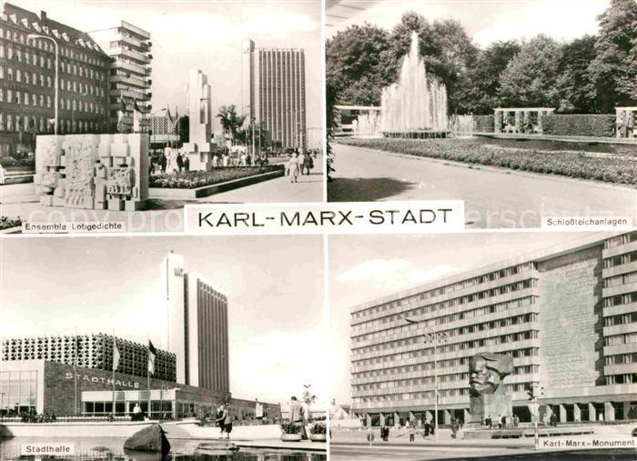 Karl-Marx-Stadt Karl-Marx-Monument Stadthalle Schlossteich