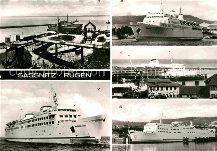 Sassnitz Ostseebad Ruegen Faehrhafen mit Faehren
