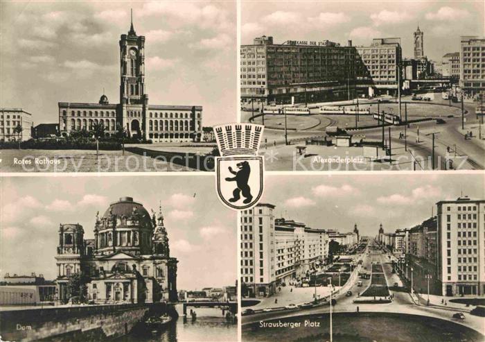 BERLIN  CITY Rotes Rathaus Alexanderplatz Dom Strausberger-Platz