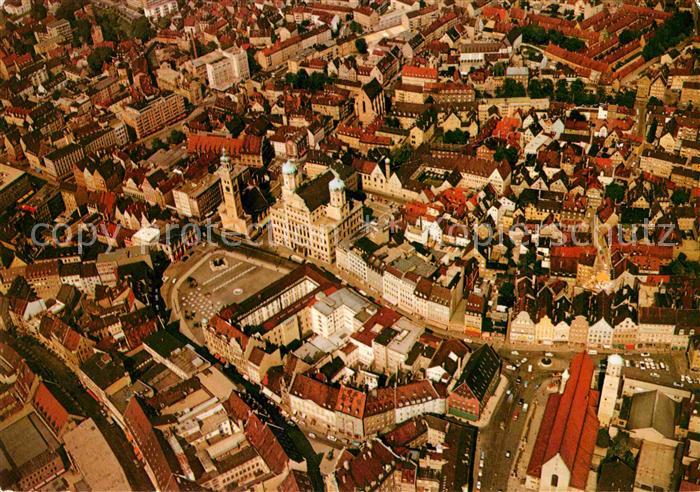 Augsburg Fliegeraufnahme Stadtzentrum
