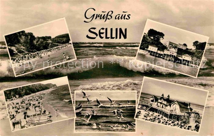 Sellin Ruegen Strand Brandung Moewen Hotel Restaurant Seebruecke