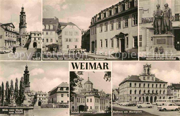 Weimar Thueringen Schloss Goethehaus Gasthaus Goethe Schiller Denkmal Markt Schl