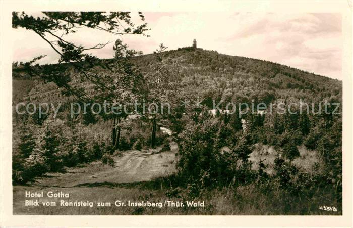 Grosser Inselsberg Blick vom Rennsteig Thueringer Wald