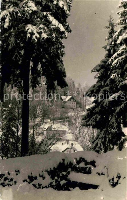 Kipsdorf Durchblick vom Waldrand Kurort Winterlandschaft