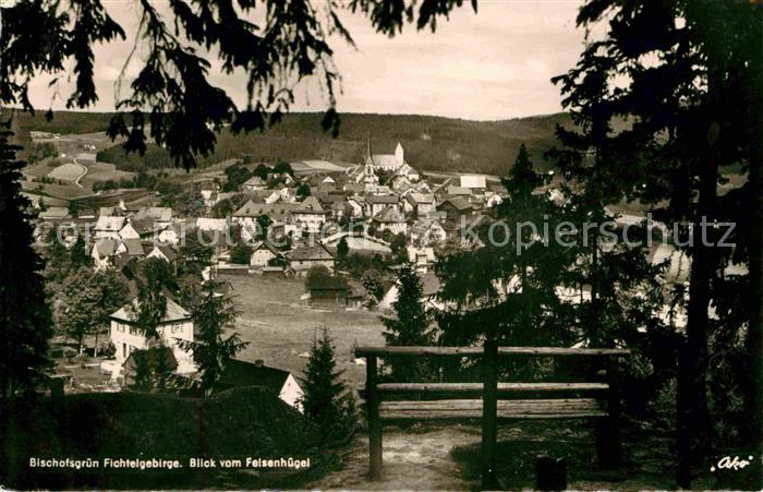 Bischofsgruen Panorama Blick vom Felsenhuegel Fichtelgebirge