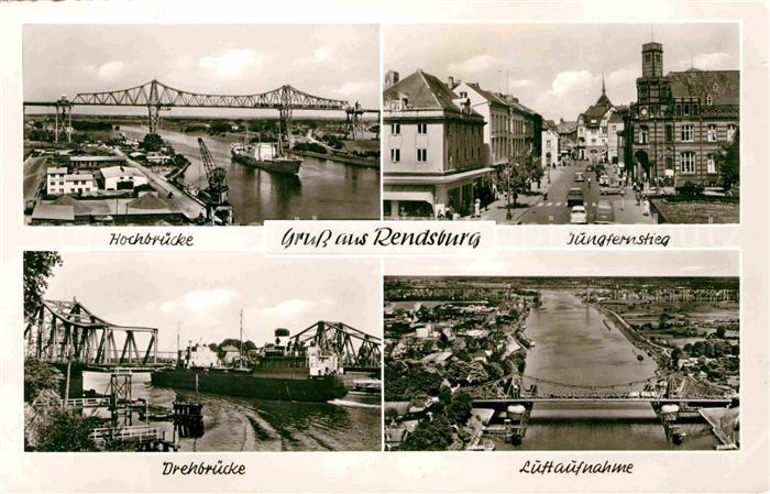 Rendsburg Schleswig-Holstein Hochbruecke Jungfernstieg Drehbruecke Luftaufnahme