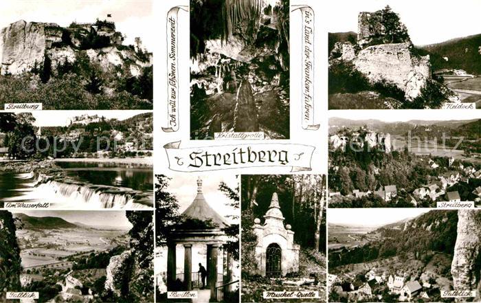 Streitberg Oberfranken Streitburg Kristallgrotte Neideck Talblick Muschelquelle