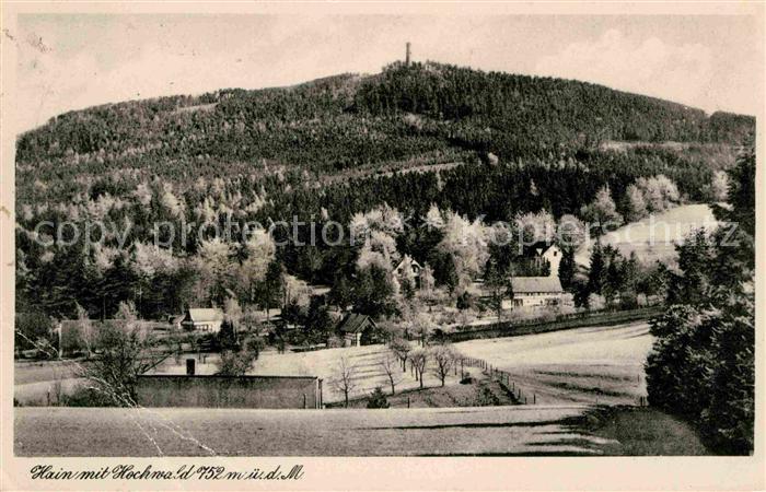 Hain Oybin Panorama mit Hochwald Aussichtsturm Zittauer Gebirge