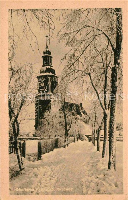 Schellerhau Kirchweg Kirche Winterlandschaft