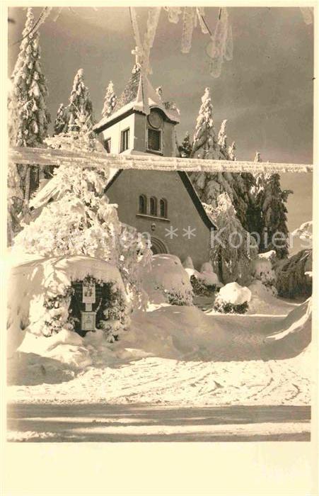 Oberbaerenburg Baerenburg Evangelische Kapelle Winterlandschaft Handabzug