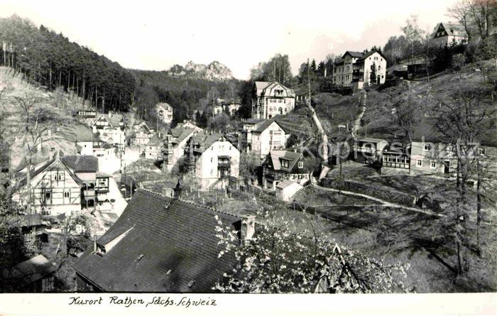 Rathen Saechsische Schweiz Teilansicht Kurort