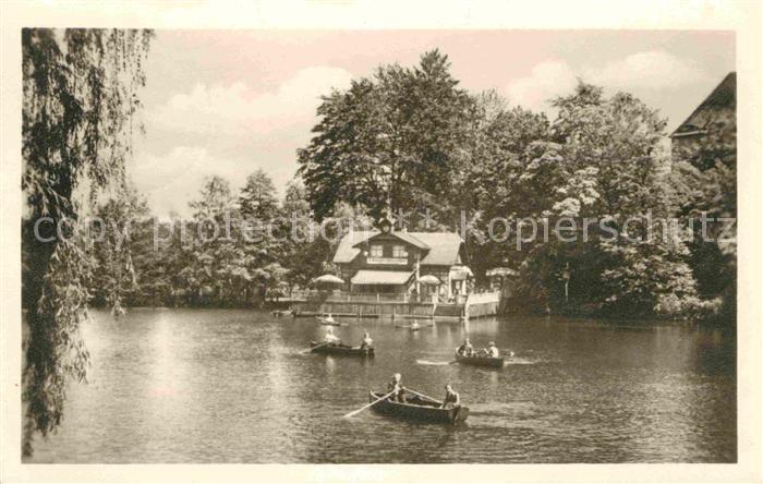 Freiberg Sachsen Schwanenschloesschen Bootfahren