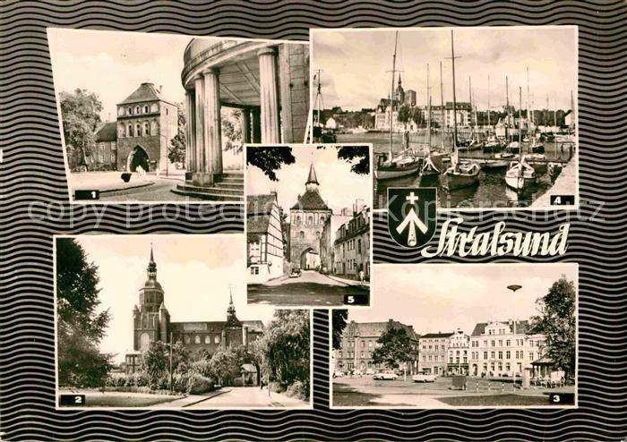 Stralsund Mecklenburg Vorpommern Kniepertor Marienkirche Neuer Markt Hafen Kuete