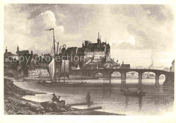 Meissen Elbe Sachsen Elbbruecke Burgberg Albrechtsburg Dom Stahlstich von Johann